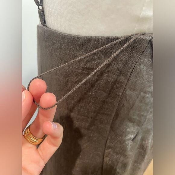 Adrianna Papell Brown Shiny Metallic Mini Dress- Size 10 - Picture 13 of 15